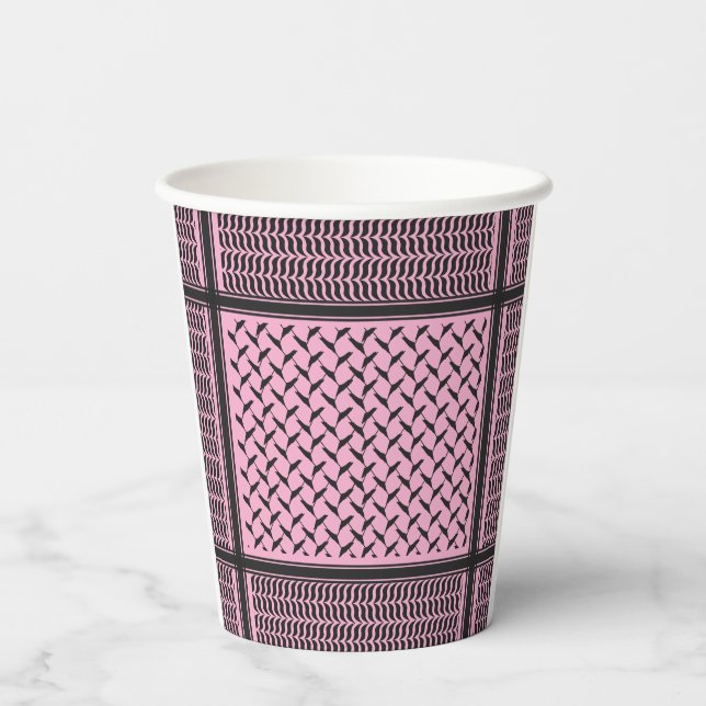 Palestinian keffiyeh | Palestine map Paper Cups (Back)
