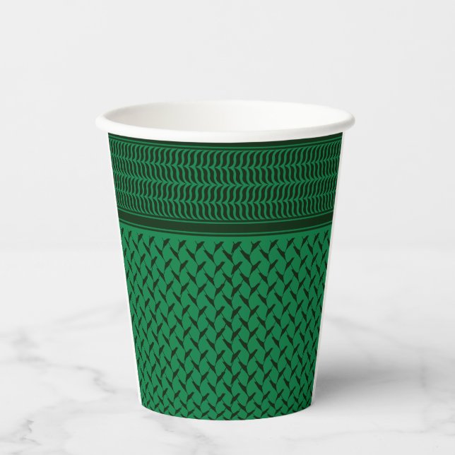 Palestinian keffiyeh | Palestine map Pattern Paper Cups (Front)