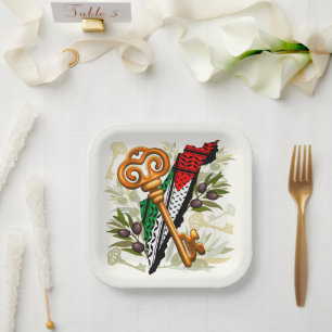 Palestinian Key Symbol of the Right of Return Paper Plate