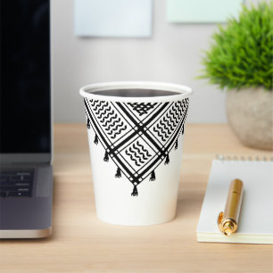 Palestinian Kufeyyeh In Black Paper Cups