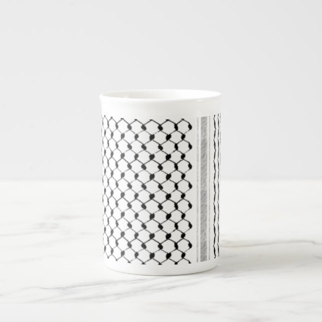 Palestinian Kufiya Custom Designed Bone China Mug (Front)