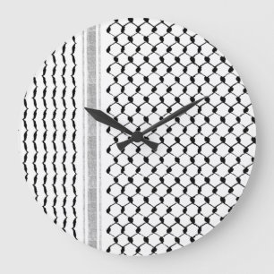 Palestinian Kufiya Custom Designed License Plate F Large Clock
