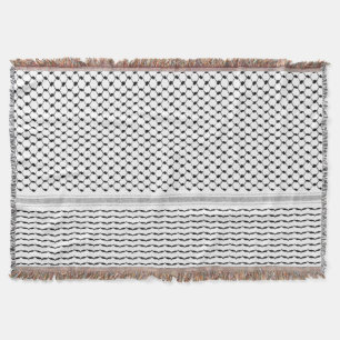Palestinian Kufiya Traditional Folk Hatta Pattern Throw Blanket