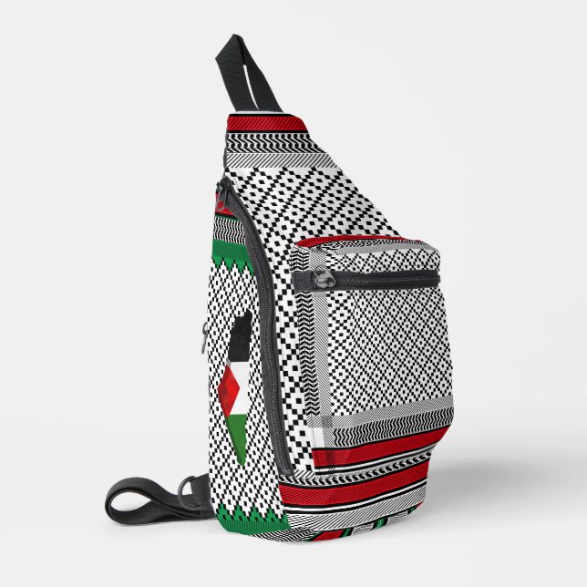 Palestinian Kufiyah  Patterns  Sling Bag (Left Corner)