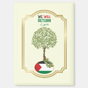 Palestinian Olive Tree: "We will Return" Magnet