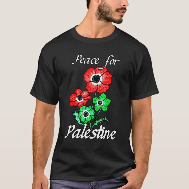 Palestinian Poppy Peace For Palestine Nationalflow T-Shirt (Front)