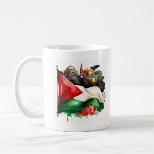 Palestinian Pride with Flag and Landmarks Coffee Mug