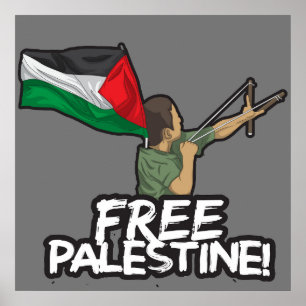 Palestinian Resister kid-flag Palestinians Freedom Poster