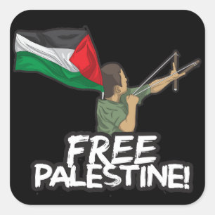 Palestinian Resister kid-flag Palestinians Freedom Square Sticker