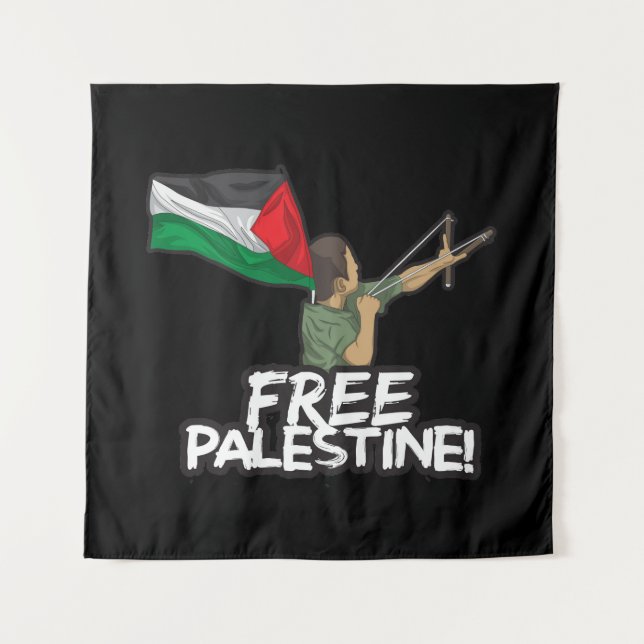 Palestinian Resister kid-flag Palestinians Freedom Tapestry (Front)