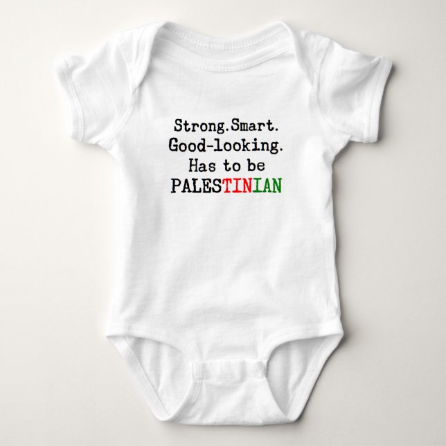 palestinian strong baby bodysuit (Front)