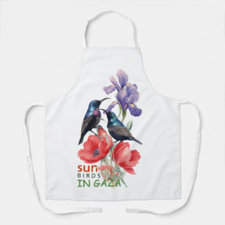 Palestinian Sunbirds in Gaza Floral Art Kitchen Ap Apron