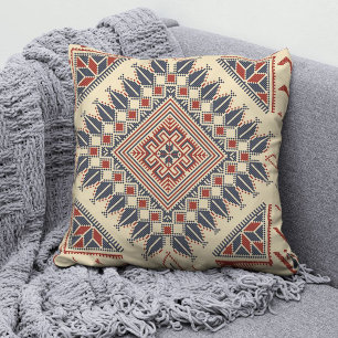 Palestinian Tatreez Fashion Throw Pillow 10