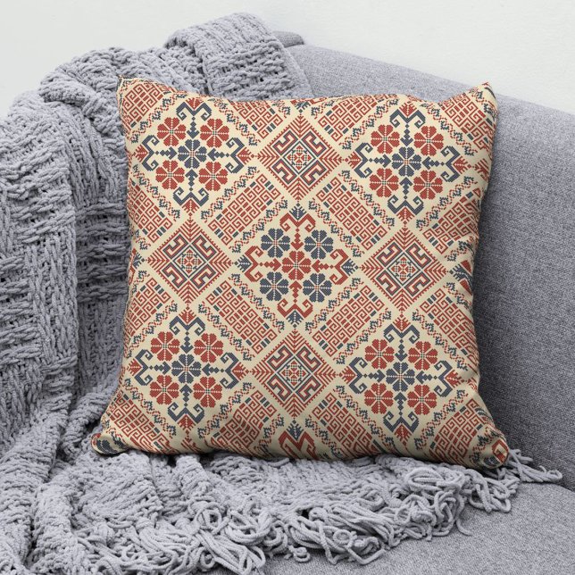 Palestinian Tatreez Fashion Throw Pillow 11 (Creator Uploaded)