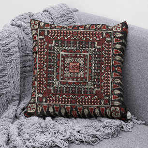 Palestinian Tatreez Fashion Throw Pillow 4