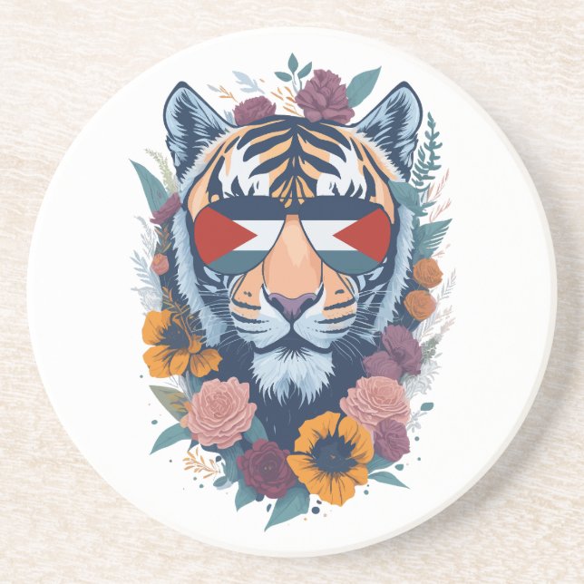 Palestinian tiger - Palestine FLAG  Coaster (Front)