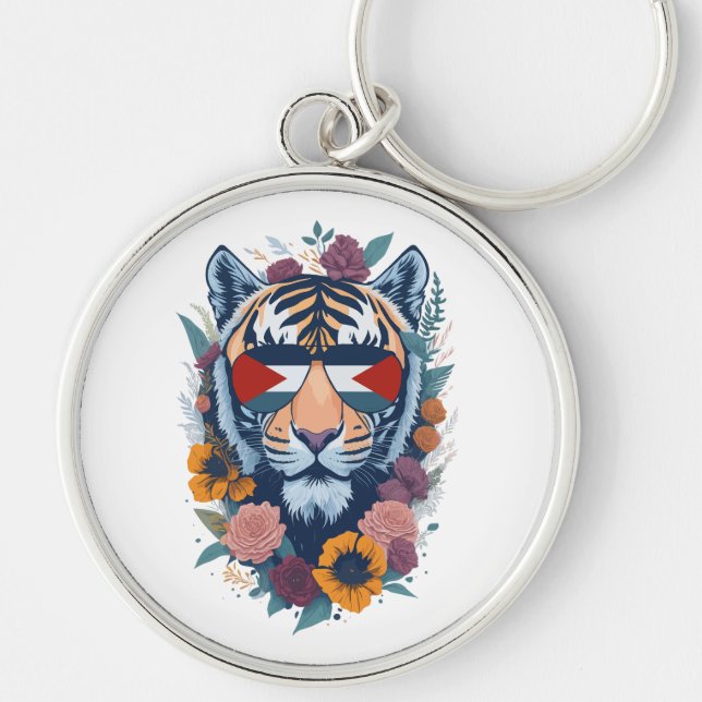 Palestinian tiger - Palestine FLAG  Key Ring (Front)
