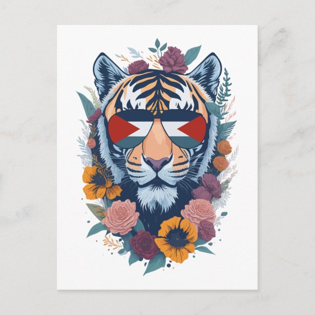 Palestinian tiger - Palestine FLAG  Postcard (Front)