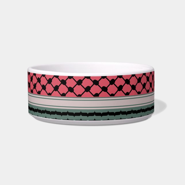 Palestinian watermelon Hatta Keffiyeh Kufiya Folk Bowl (Front)