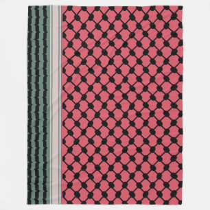 Palestinian watermelon Hatta Keffiyeh Kufiya Folk Fleece Blanket