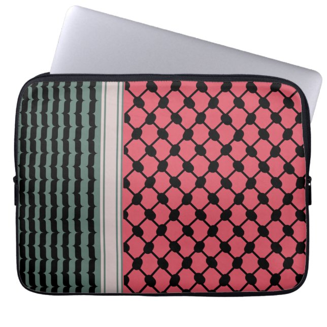 Palestinian watermelon Hatta Keffiyeh Kufiya Folk Laptop Sleeve (Front)