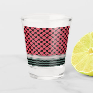 Palestinian watermelon Hatta Keffiyeh Kufiya Folk Shot Glass