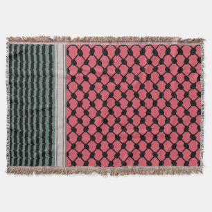 Palestinian watermelon Hatta Keffiyeh Kufiya Folk Throw Blanket