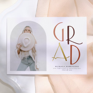 Palette Boho Arch & Bold Grad Photo Graduation Invitation