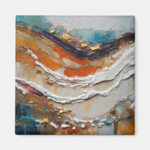 Palette knife painting heavily plaster in textile magnet