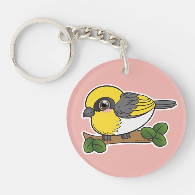 Palila Hawaii Forest Bird  Key Ring (Front)