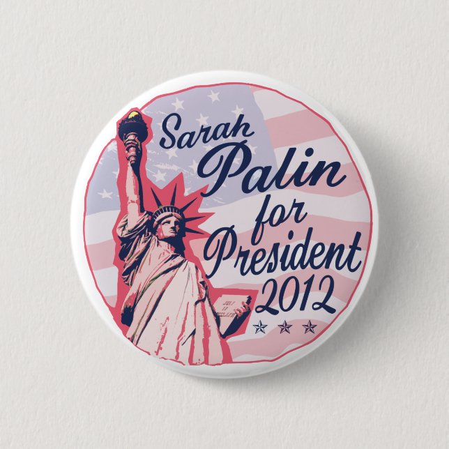Palin Lady Liberty 6 Cm Round Badge (Front)