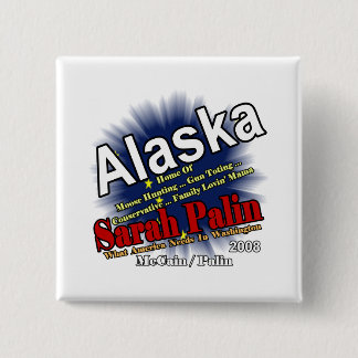 Palin Moose Hunting Mama 15 Cm Square Badge