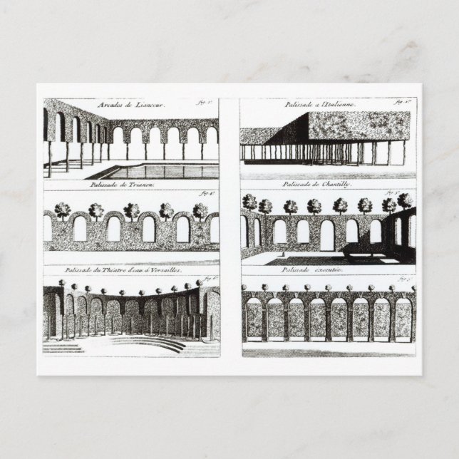 Palisade designs, from 'Theory and Practice of Gar Postcard (Front)