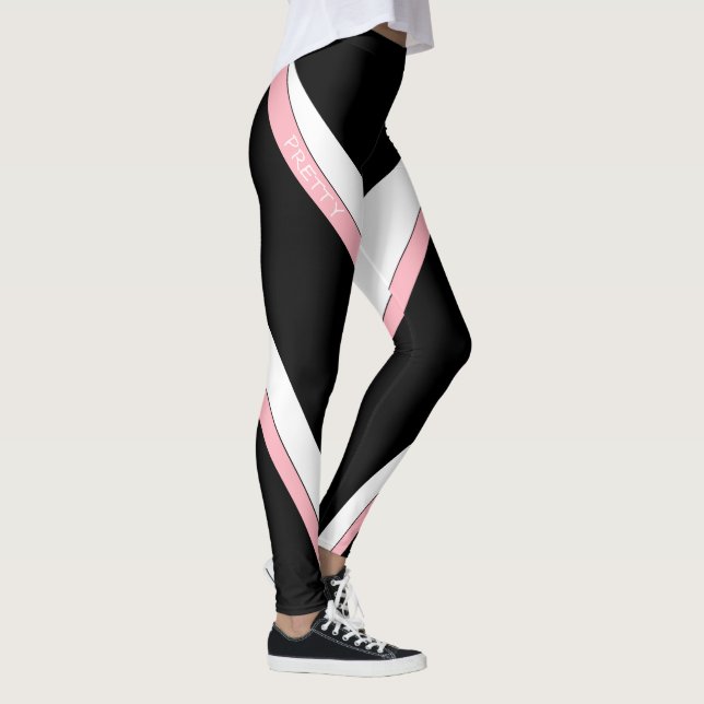 Palisade Designs Pretty Pink Ribbon Flow Leggings (Right)