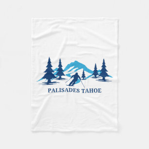 Palisades tahoe california ski resort skiing skier fleece blanket
