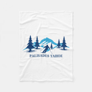 Palisades tahoe california ski resort skiing skier fleece blanket