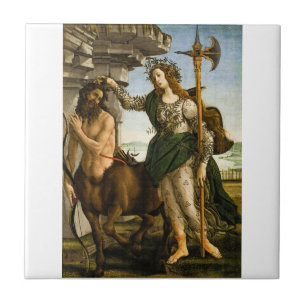 Pallas and the Centaur by Sandro Botticelli Ceramic Tile