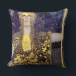 Pallas Athena, Gustav Klimt Cushion<br><div class="desc">Gustav Klimt (July 14, 1862 – February 6, 1918) was an Austrian symbolist painter and one of the most prominent members of the Vienna Secession movement. Klimt is noted for his paintings, murals, sketches, and other objets d'art. In addition to his figurative works, which include allegories and portraits, he painted...</div>