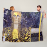 Pallas Athena, Gustav Klimt Fleece Blanket<br><div class="desc">Gustav Klimt (July 14, 1862 – February 6, 1918) was an Austrian symbolist painter and one of the most prominent members of the Vienna Secession movement. Klimt is noted for his paintings, murals, sketches, and other objets d'art. In addition to his figurative works, which include allegories and portraits, he painted...</div>