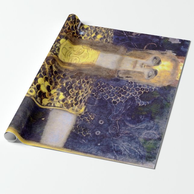 Pallas Athena, Gustav Klimt Wrapping Paper (Unrolled)