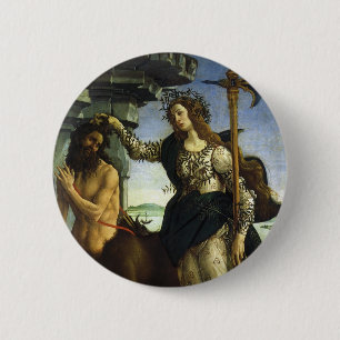Pallas (Minerva) and Centaur by Sandro Botticelli 6 Cm Round Badge
