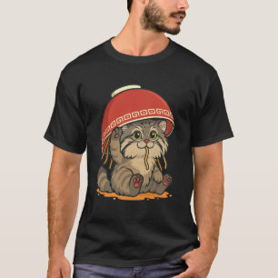 Pallas´s Cat Eats Ramen Noodles Japanese Vintage T-Shirt