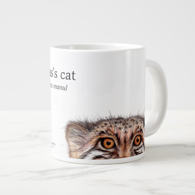 Pallas's cat, peeping wildcat large coffee mug (Front Right)
