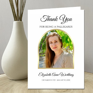 Pallbearer Thank You Card Photo in Arch White