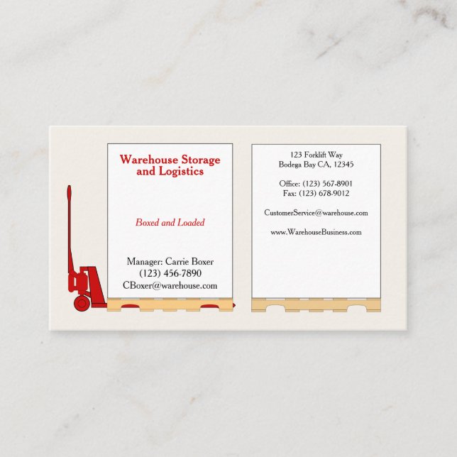 Pallet Boxes Standard, 3.5" x 2.0" Business Card (Front)