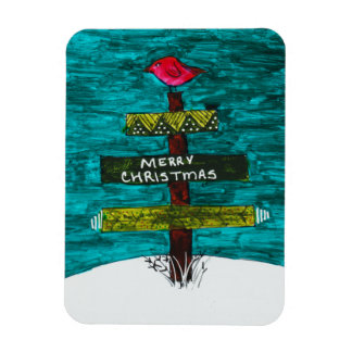 Pallet Christmas Tree with a Red Bird Magnet