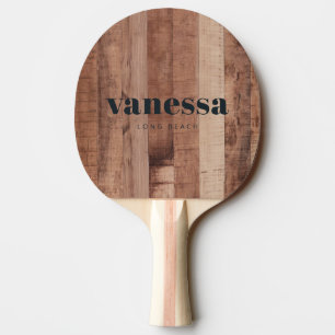 Pallet Wood Board Minimal Modern Classic Name Ping Pong Paddle