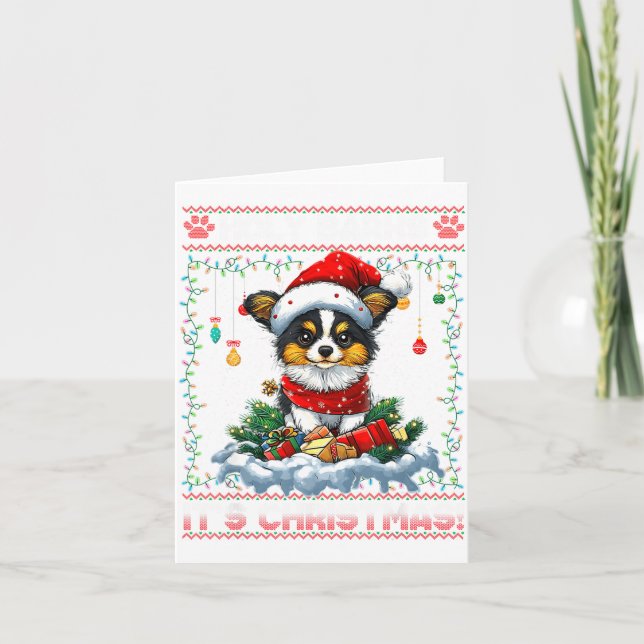 Pallon Christmas Tree Lights Decorations Dog Lover Card (Front)