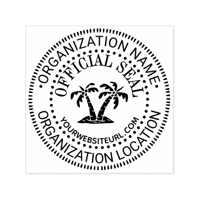 Palm #2 Generic Custom Official Seal Name Loc URL Self-inking Stamp (Design)
