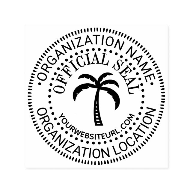 Palm #3 Generic Custom Official Seal Name Loc URL Self-inking Stamp (Design)